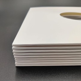 Vision Media® 12'' Vinyl White Card Record Sleeve with Hole - Premium Quality Disco Bags - 10pcs