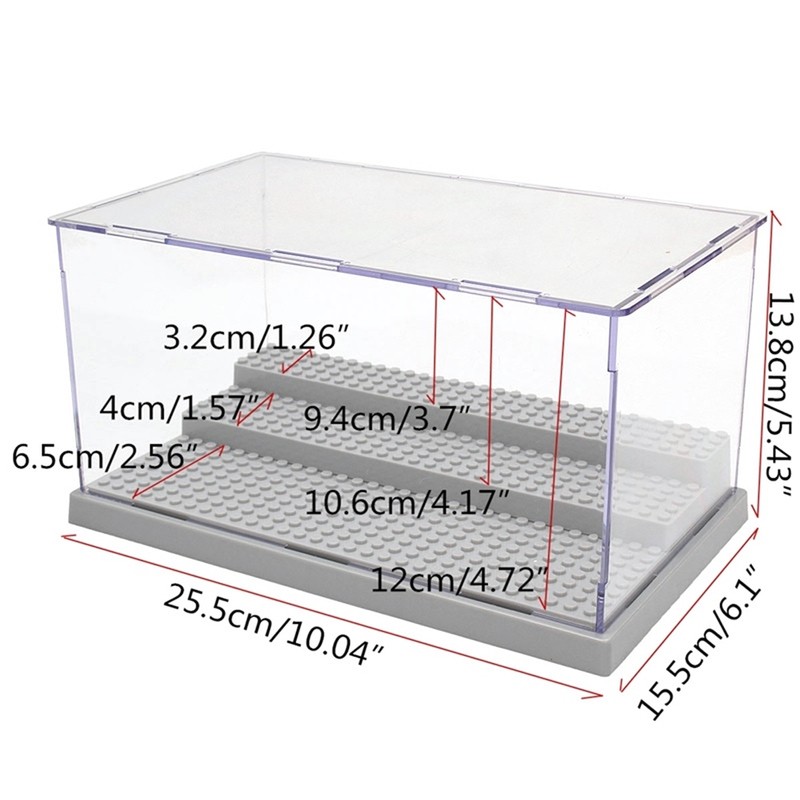 3 Steps Display Case Acrylic Box Dustproof Display Case for
