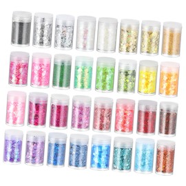 Operitacx Color Nail Glitter Flakes Fine Texture Manicure Powder for Eye Catching Sparkle and Strong Adhesion for Seasonal Nail Art and Valentine's Day Decorations