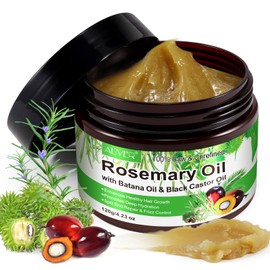 Rosemary Essential Oil & Batana Oil & Black Castor Oil 3-in-1 Solid Hair Growth Oil, for Hair Growth, Stimulates New Hair Growth, Repairs Split Hair Tips, Smooths Curls 4.23 oz