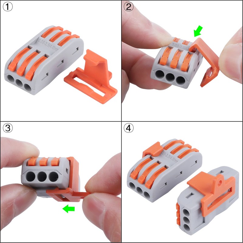 50pcs Conductor Compact Connectors Lever Wire Nut Electrical Connectors with