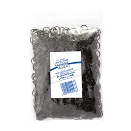 Show Tech Latex Top Knot Bands Medium, Your Dog Grooming Expert, Perfect for showdogs, Natural black latex, non toxic, Black 1000 pcs