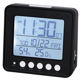 Nitori Radio Digital Table Clock 003SL Black NITORI 8172792
