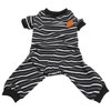 Dog Pajamas Warm 4 Legged High Collar Soft Stretchy Striped