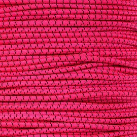 1/8 Inch Diameter Shock Cord - Neon Pink with Black X, 10 Feet - Elastic Stretch for Custom Bungee Lengths