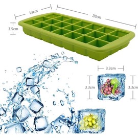 2PC Molde de Silicona para Hielo en 3D Molde,CREATESTAR Moldes para Paletas de Hielo con Tapa, Bandejas de Hielo de Fácil Liberación, para Agua, Cola,