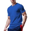 YumiDay Men Fitted Workout Shirts(Blue/02,XXL)