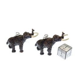 Miniblings Mammut Earrings Mammuts Prehistoric Pendant Stone Age Elephant Rubber - Handmade Fashion Jewellery I Earrings Silver Plated, Rubber