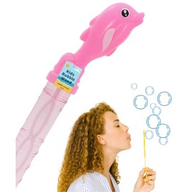 Electoys Kids Bubbles Sticks Wand | Dolphin Bubble Wands for Kids Party Bags Filler | Bubbles Mix Liquid Tube | Bubble Blower Toy | Outdoor Garden Summer Party Fun | Assorted Colours
