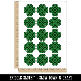 Celtic Shamrock Knot Silhouette Temporary Tattoo Water Resistant Fake Body Art Set Collection - 15 2" Tattoos (1 Sheet)