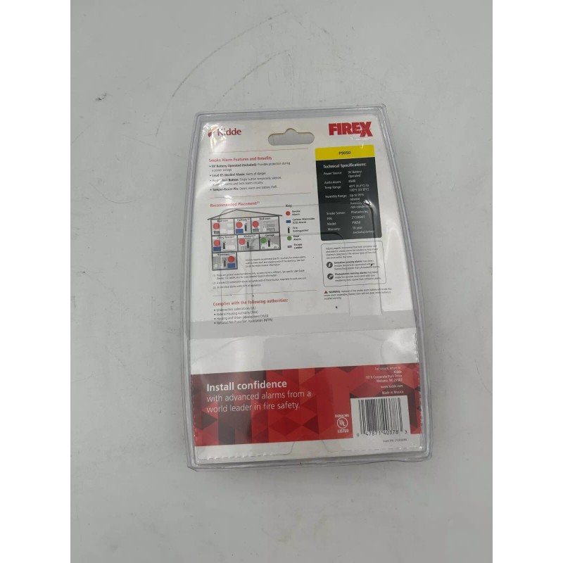 Kidde P9050 FireEx Smoke Alarm - Photoelectric Smoke Sensor