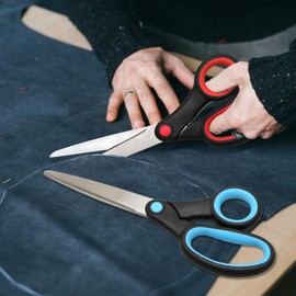 2 Left Handed Scissors for Crafting Paper Sewing, 8'' Sharp Fabric Scissors for Adults Kitchen Stationery