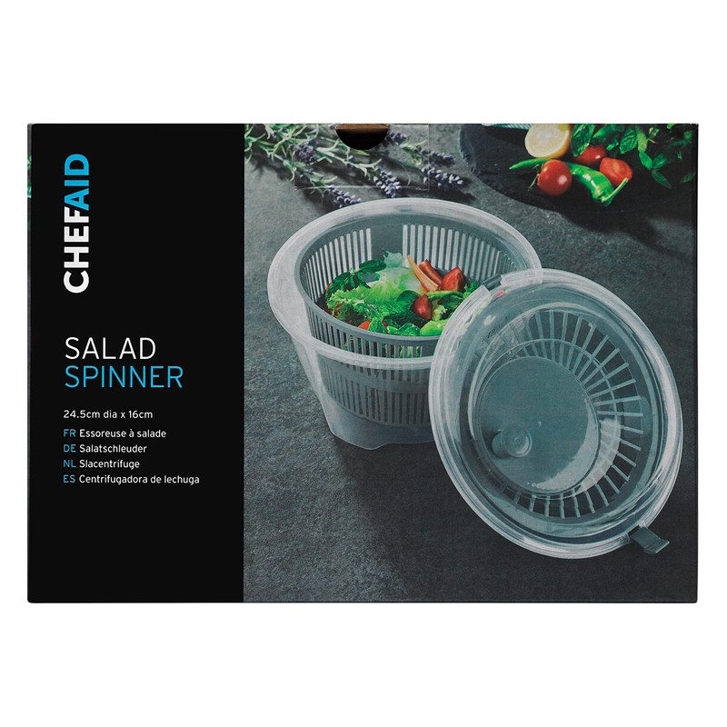 Chef Aid Clear Plastic Salad Spinner Measuring 24.5cm x 16cm,