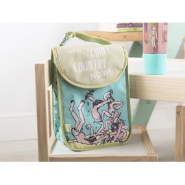 Roald Dahl Insulated Kids' Lunch Cool Bag with BFG Illustrations - Teal / Pea Green