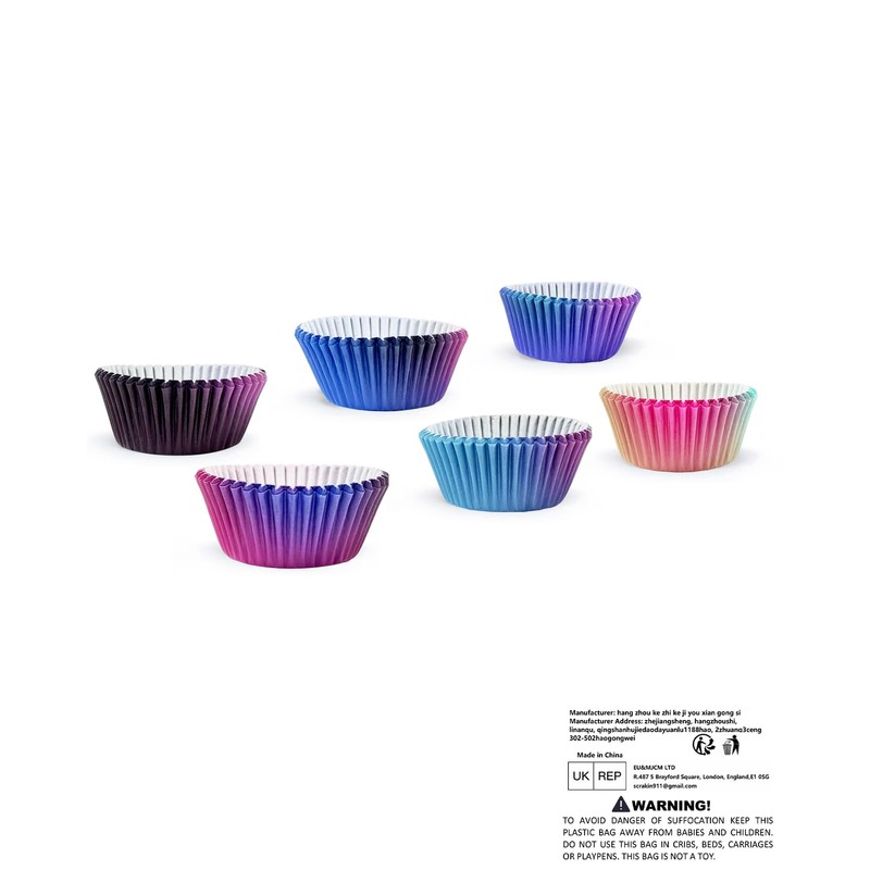 Gcardist 300-Count Cupcake Liners Standard Cupcake Cups 6 Gradient Design