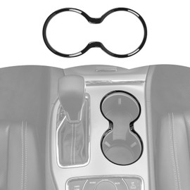 Cup Holder Trim Cover Frame Decorative Interior Accessories for Jeep Grand Cherokee 2011-2021 (Black)