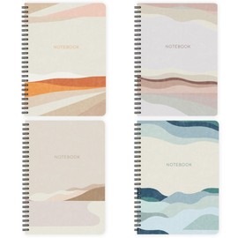 etmamu 235 Set of 4 Notepads Abstract Shapes A5, 60 Sheets Blank