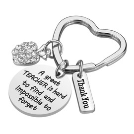 Teacher Appreciation Gifts - Teacher Gifts for Women, A Great Teacher Is Hard To Find and Impossible To Forget Teacher Keychain, Teacher Christmas Gifts Valentine's Day Gifts for Teacher