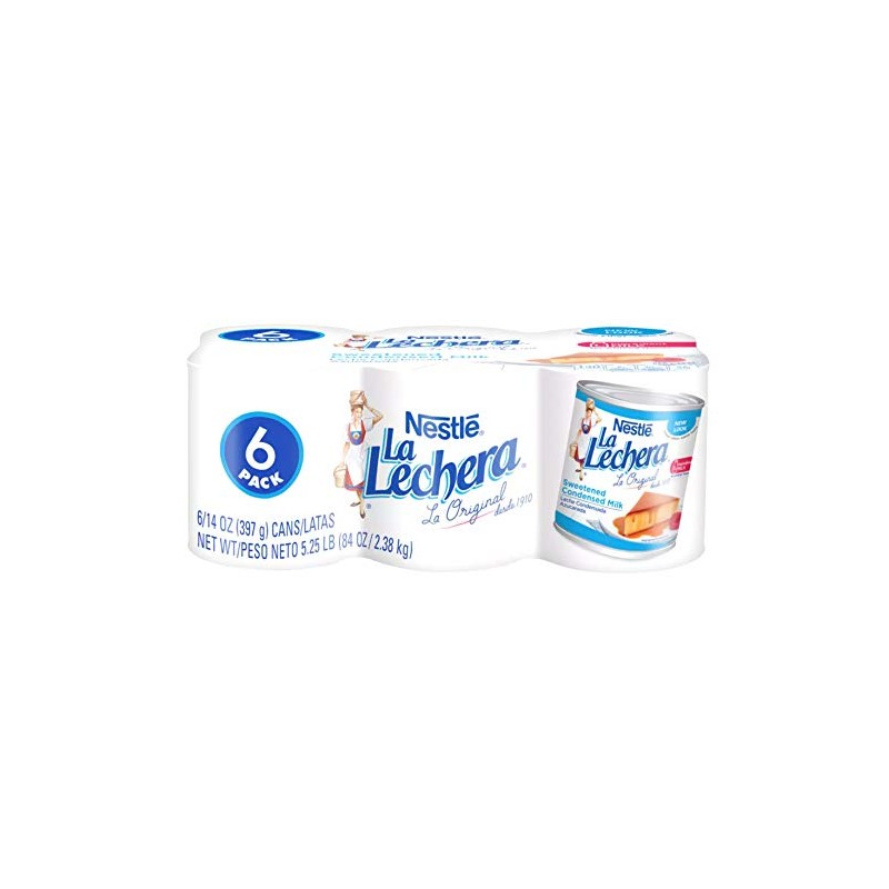 Nestle La Lechera Sweetened Condensed Milk, (6 Pack, Total of