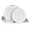 ZAROCRUS Vintage Melamine Dinnerware Sets, 18 Piece Lightweight and Unbreakable
