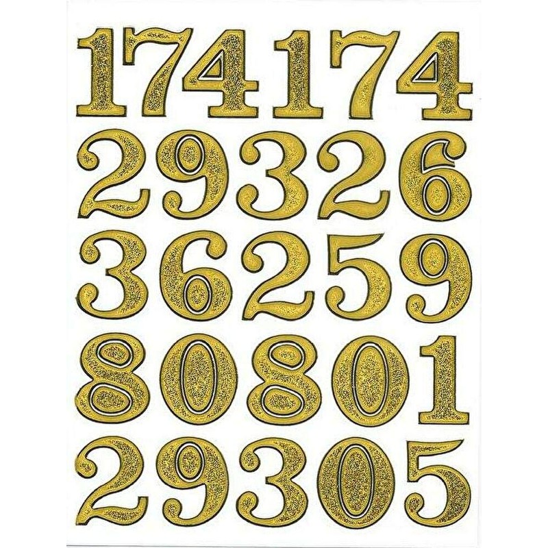 XIAXIN TSS-607G [Waterproof PVC Glitter Processing] Number Sticker Set, Weatherproof,