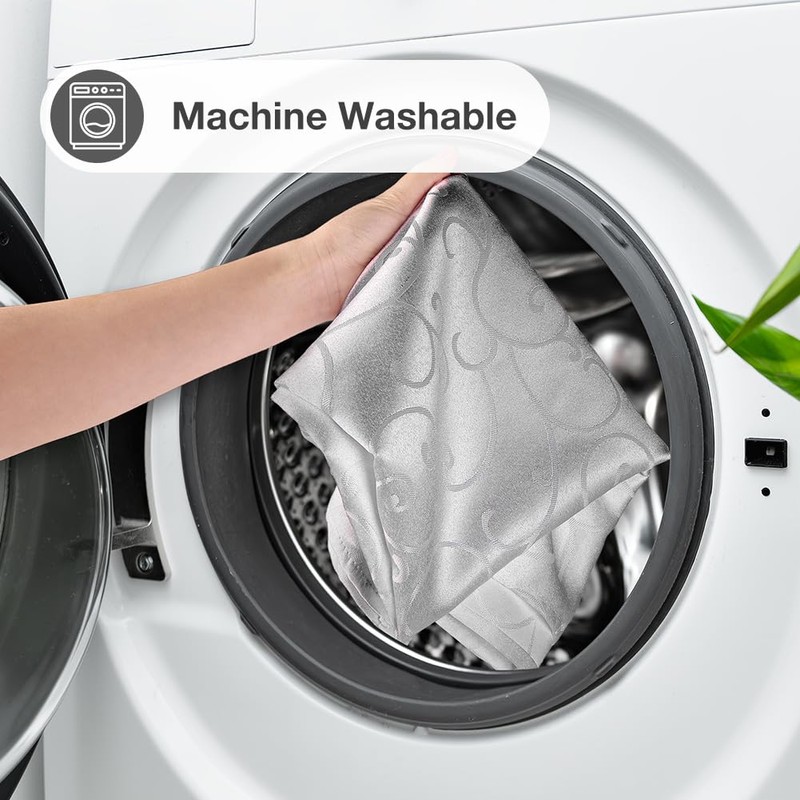 AMFUN Rectangle Tablecloth, 100x140 cm Polyester Jacquard Tablecloth, Damask Table