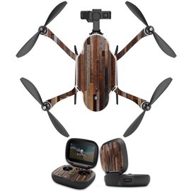 MightySkins Skin Compatible with GoPro Karma Drone Headphones wrap Cover Sticker Skins Woody
