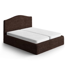 PAULATO BY GA.I.CO. Bed Headboard & Frame Cover - Head Board Covers - Soft Polyester Fabric Cover - 1-Piece Form Fit Stretch Furniture Slipcover - Microfibra Collection - Dark Brown (Queen)