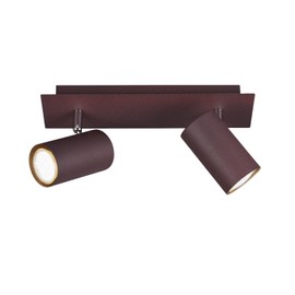 meineWunschleuchte 2-Bulb Ceiling Spotlight Metal in Rust Look, Matt, Width 30 cm