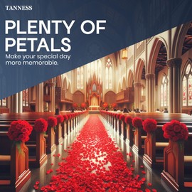 TANNESS TANNESS 1500 Pcs Rose Petals, Artificial Flowers Petals - Fake Flower Petals for Romantic Decorations - Rose Petals for Bedroom Decor - Valentines Decorations - Valentines Day (Red)