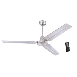 Westinghouse Lighting 7238100 Jax, Modern Industrial Style Ceiling Fan with Remote Control, 56 Inch, Brushed Nickel Finish
