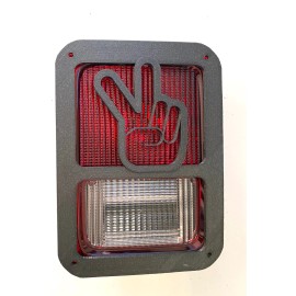 Peace Sign in 3D - Blk For Jeep Wrangler JK/JKU Rear Tail Light Covers - Love