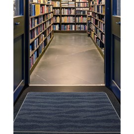 LUMI Ultra Thin Door Mat Indoor Entrance, Washable Entryway Mat with Non Slip Rubber Backing, Stain&Fade Resistant Doormat for Floor, Hallway, Porch, 20"x32", Wave