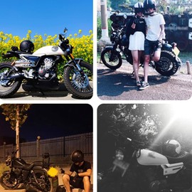 Motorbike 3/4 Open Face Helmets DOT Certified Unisex-Adult Vintage Motorcycle Jet Helmet with Drop-Down Sun Visor, Lightweight Retro Half Helmets for Chopper Scooter ( Color : G , Size : XXL=63-64cm )