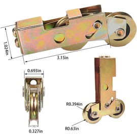 Augenweide Sliding Patio Door Tandem Roller Assembly 1-1/4 Inch Steel Ball Bearing (2 Pack with Screws)