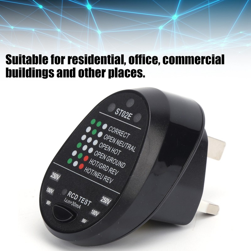 ST02E Socket Tester with LED Display Power Polarity Detector for