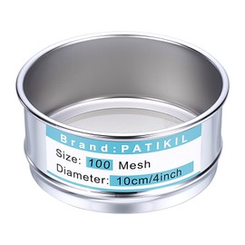 PATIKIL 100 Mesh (0.15 mm) Test Sieve, 3.9 inch (10 cm) Diameter, 304 Stainless Steel Wire Cloth, Precision Mesh Sheath, Industrial, Laboratory, Home Use, Soil Sorting, Dry Sifter