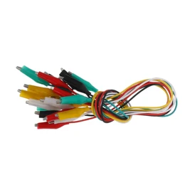 JUEGO DE 10 CABLES CON 20 CAIMANES PARA PASAR CORRIENTES O ALIMENTAR CIRCUITOS