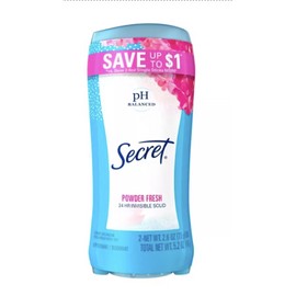 Secret Invisible Solid Antiperspirant and Deodorant, Powder Fresh, Twin Pack,