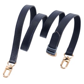 IBW Genuine Leather Adjustable Crossbody Strap Replacement for Women's Crossbody Handbags(Navy-Gold Hardware)