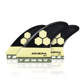 AQUBONA Surfboard Fin Single tab AM2 Fiberglass Surfing Thruster with Fin Bag & Fin Key