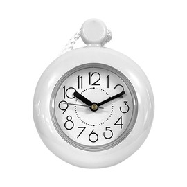 POFET Bathroom Clock Waterproof Shower Clock With Towel Hanging Waterproof Clocks for Bathroom Kitchen Timer Clocks(white)