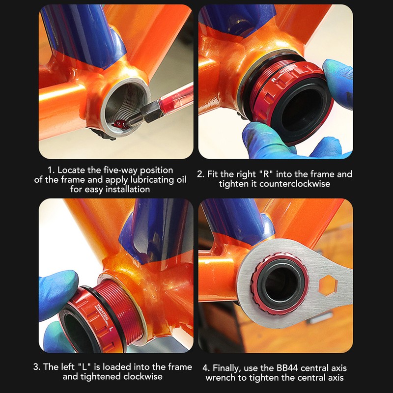 LeBycle Threaded Bike Bottom Bracket CNC Machining BB91 Mountain Bike