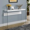 Monarch specialties , Console Sofa Table, Tempered Glass, Glossy White,