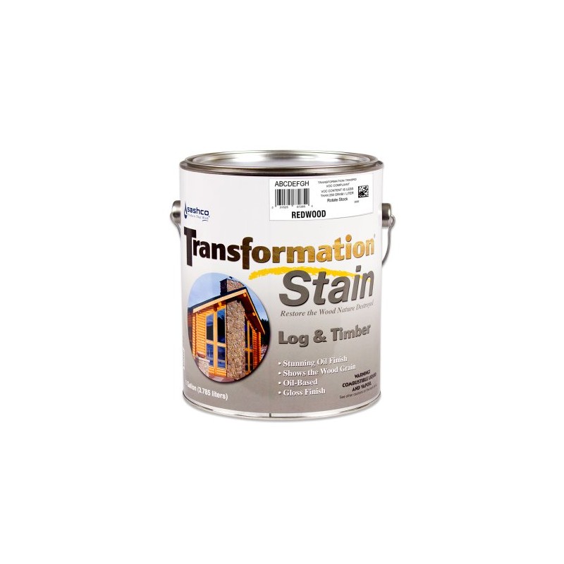 Sashco Transformation Log and Timber Stain, 1 Gallon Pail, Redwood