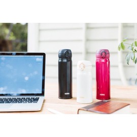 Thermos Water Bottle with Vacuum Insulation 0.35L JNL-352 [One-Touch Open Type] (Strawberry red)