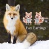 LONAGO Fox Earrings for Women 925 Sterling Silver Cute Fox