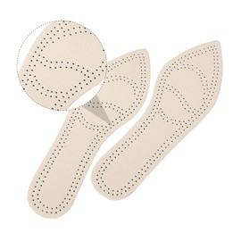 FRCOLOR Pair High Arch Support Insoles for Women Detachable Cowhide Leather Insoles Breathable Holes for Heels