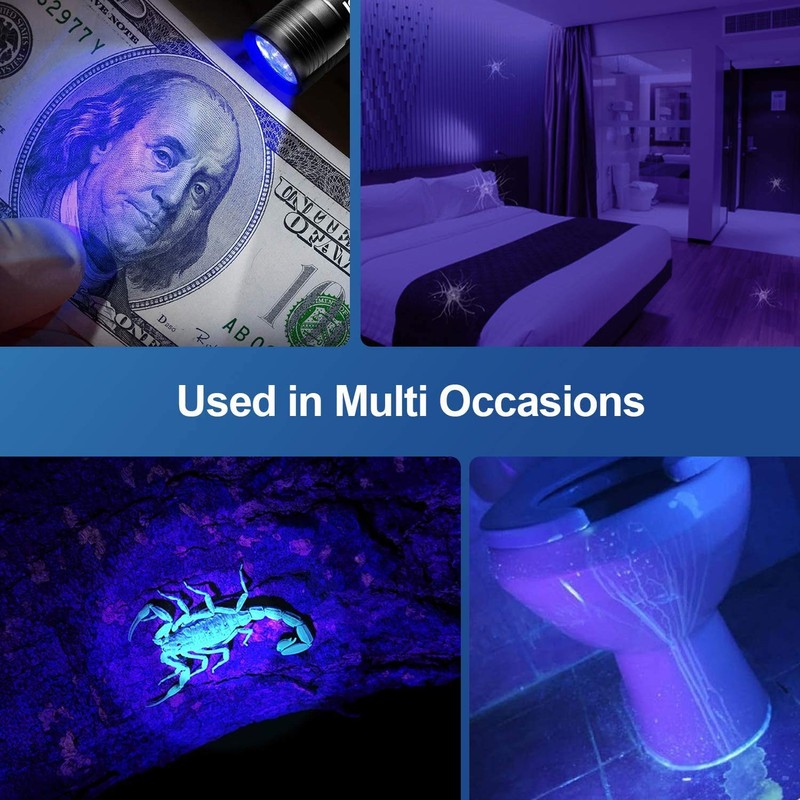 morpilot Black Light, UV Blacklight Flashlights 4 PCS 12 LEDs