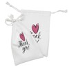Ambesonne Thank You Fabric Pouch Set of 2, Heart in